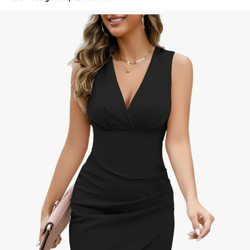Chic Black V-Neck Mini Dress